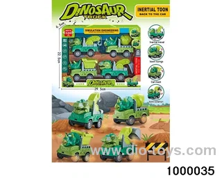 Dinosaur engineering team in window box