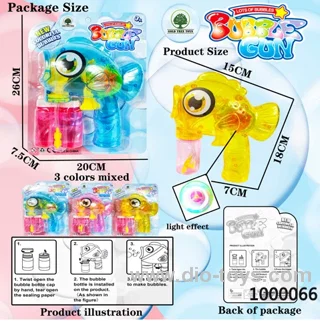 Automatic water filling transparent light Walleye bubble gun