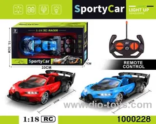 1:184-way Remote Control Racing Car with Lights (no electricity included)