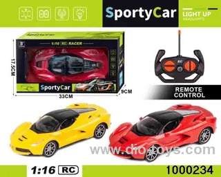 1:164-way Remote Control Racing Car with Lights (no electricity included)