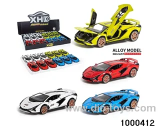 12pcs 1:32 pull back alloy car with light&sound