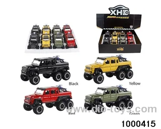8pcs 1:24 pull back alloy car with light&sound