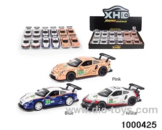 12pcs 1:32 pull back alloy car with light&sound