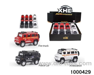8pcs 1:24 pull back alloy car with light&sound