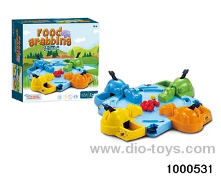 Hippo swallows marbles in color box