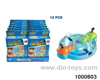 Turtle swallows beads in display box