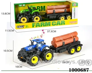Lights and Music inertia off-road farmer car towed wooden strips