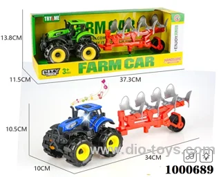 Lights and music inertia off-road farmer car towing plow car