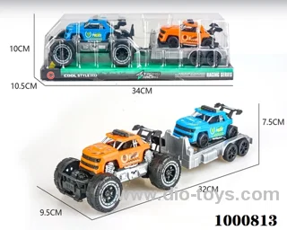 Small inertial skeleton off-road pickup truck police car carrying a rebound pickup truck police car