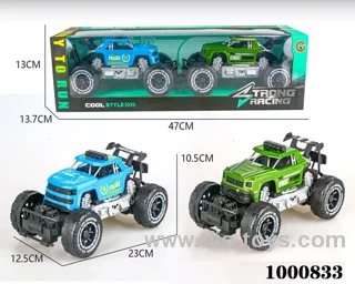 Large two with inertia skeleton off-road pickup truck, Jeep (police car)