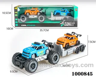 Small inertial skeleton off-road pickup truck police car carrying a rebound pickup truck police car