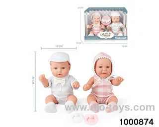 12-inch double doll (full enamel)+accessories in window box