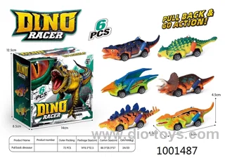 Dinosaur Toy Pull Back Car toys in color box