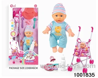 4-tone 9-inch doll with cart in window box