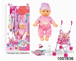 4-tone 9-inch doll with cart in window box