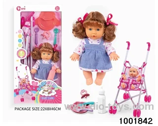 4-tone 9-inch doll with cart in window box