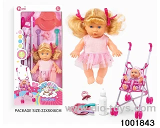 4-tone 9-inch doll with cart in window box