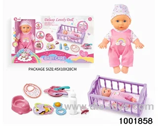 4-tone 9-inch doll rocking bed suit in window box