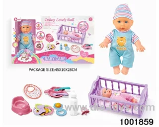4-tone 9-inch doll rocking bed suit in window box