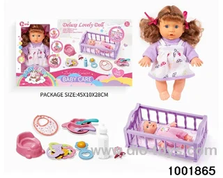 4-tone 9-inch doll rocking bed suit in window box