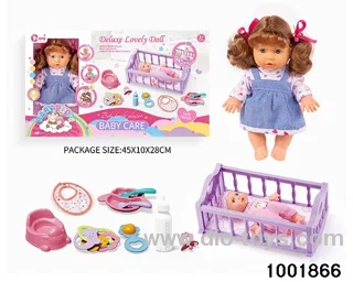 4-tone 9-inch doll rocking bed suit in window box