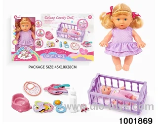 4-tone 9-inch doll rocking bed suit in window box