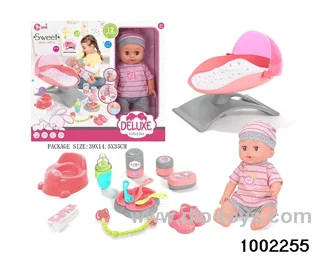 14-inch enamel doll suit in window box