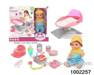 14-inch enamel doll suit in window box