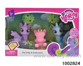 Enamel pony suit in window box
