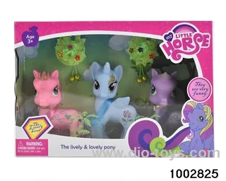 Enamel pony suit in window box