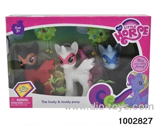 Enamel pony suit in window box
