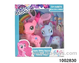 Enamel pony suit in window box