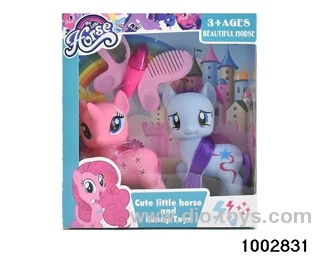 Enamel pony suit in window box