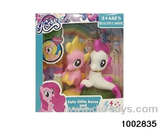 Enamel pony suit in window box