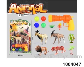 Elastic table tennis gun+animal combination in Blister card