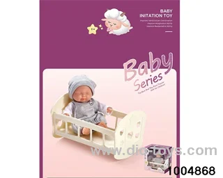 Small bed (6-inch enamel doll) in window box