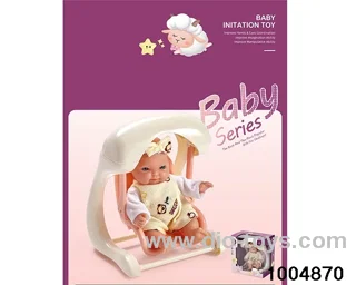 Swing Cradle (6-inch enamel doll) in window box