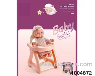Small dining chair (6-inch enamel doll) in window box