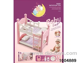 Double layer crib (with 16 inch doll) in window box