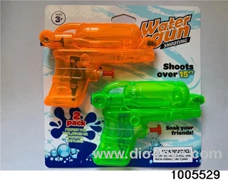 TRANSPARENT WATER GUN 2PCS IN Tied On Card