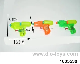 Three types of transparent single nozzle water gun are mixed in bag