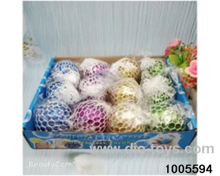 Gold powder colored beads grape ball vent toys in display box