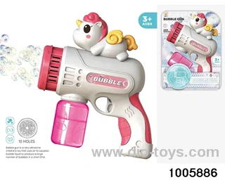10-hole bubble pistol unicorn electric bubble gun in Blister card