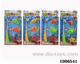 fishing toys set 4 sets mixed loading in Blister