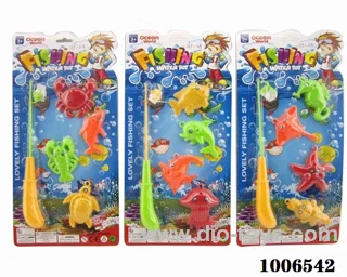 fishing toys set 3 sets mixed loading in Blister