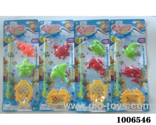 fishing toys set 4 sets mixed loading in Blister