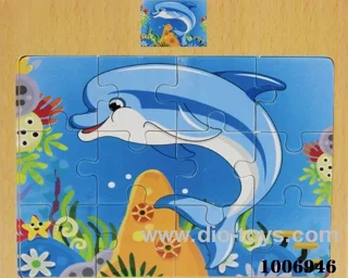 12 pcs wooden puzzle in Plastic film