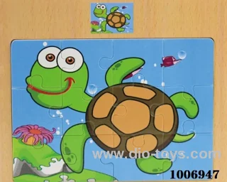 12 pcs wooden puzzle in Plastic film