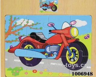12 pcs wooden puzzle in Plastic film