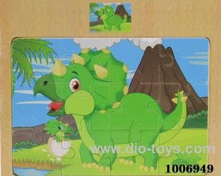 12 pcs wooden puzzle in Plastic film